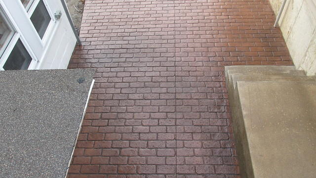 Brick stamped walkway
