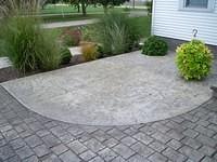 Stamped walk with textured patio