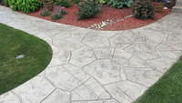 Curved stamped walkway