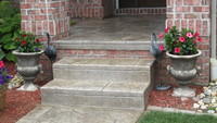 Front porch and steps with Orchard Stone stamp pattern